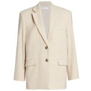 Anine Bing Sonora Wool Blend Houndstooth Blazer